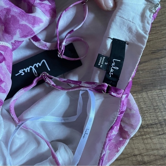 LULU’S Artistic Effect Floral Sleeveless Ruffled Mini Dress - Picture 3 of 3